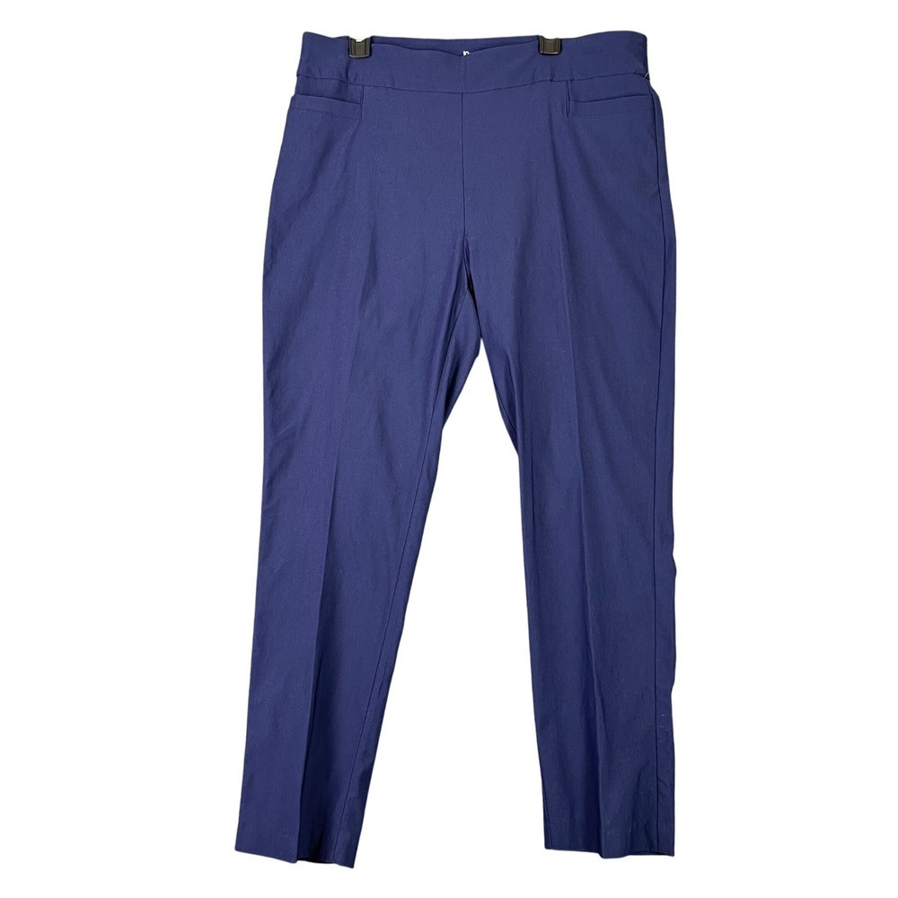 Kim Rogers Womens 18W Short Navy Millennium Straight Pants Tummy Control Stretch